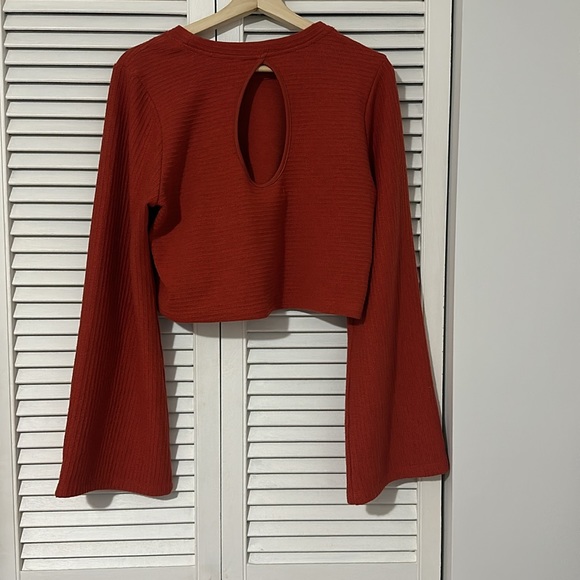 Band of the Free - Red Bell Sleeve Crop Top - Picture 2 of 4